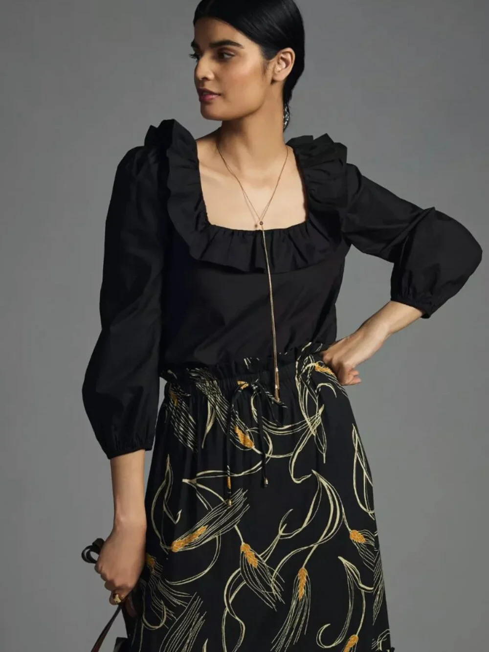 English Factory Square-Neck Ruffle Blouse - Picture 3 of 5